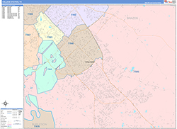 College Station Wall Map Color Cast Style 2026